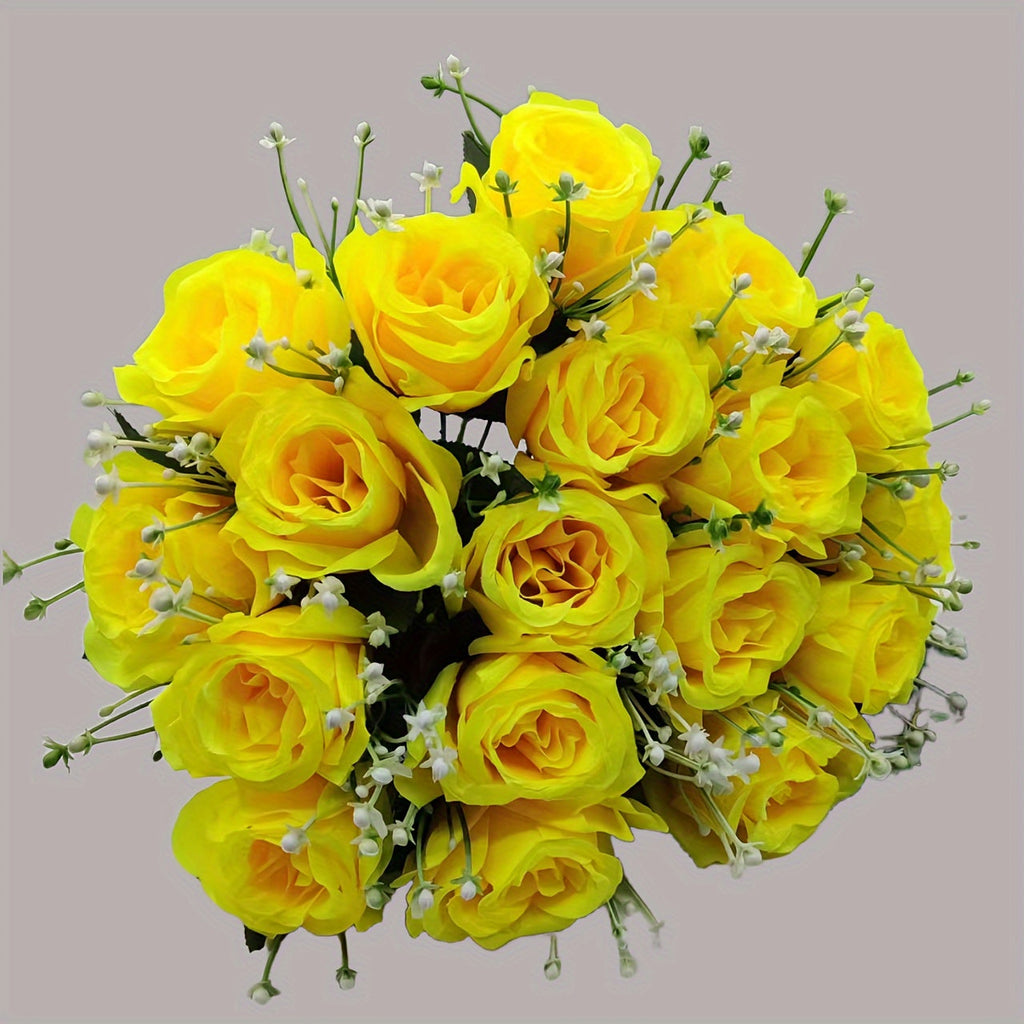 Silk Artificial Roses Bouquet for Home Decor-2