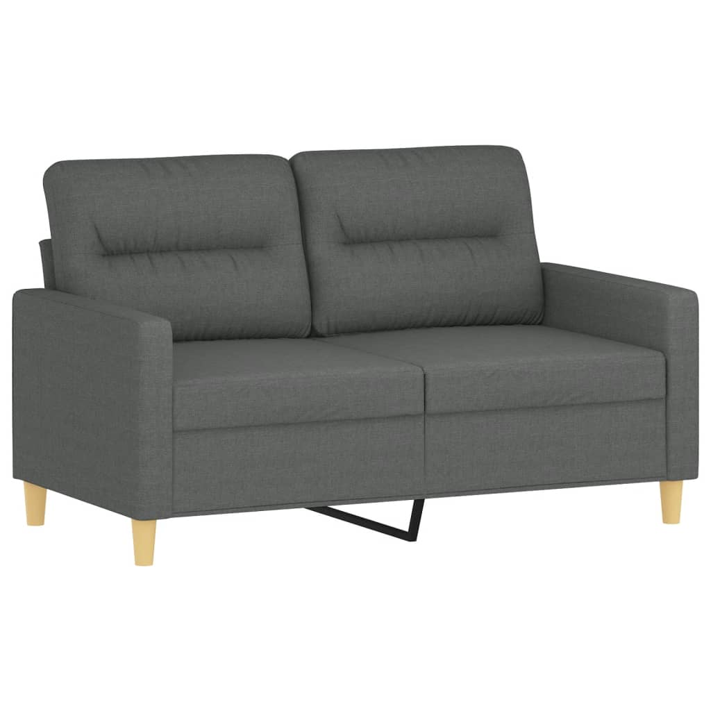 NNEVL 3 Piece Sofa Set with Pillows Dark Grey Fabric-2