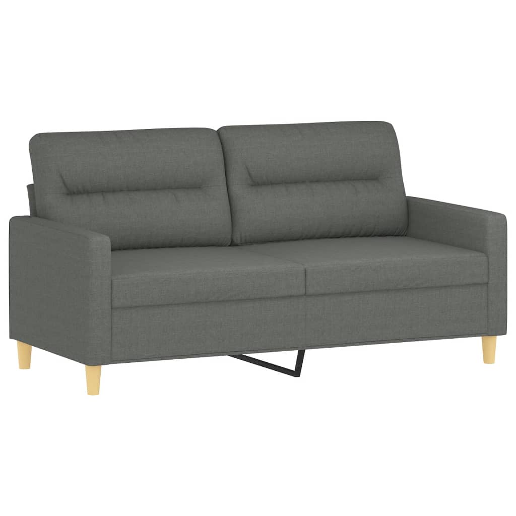NNEVL 3 Piece Sofa Set with Pillows Dark Grey Fabric-3