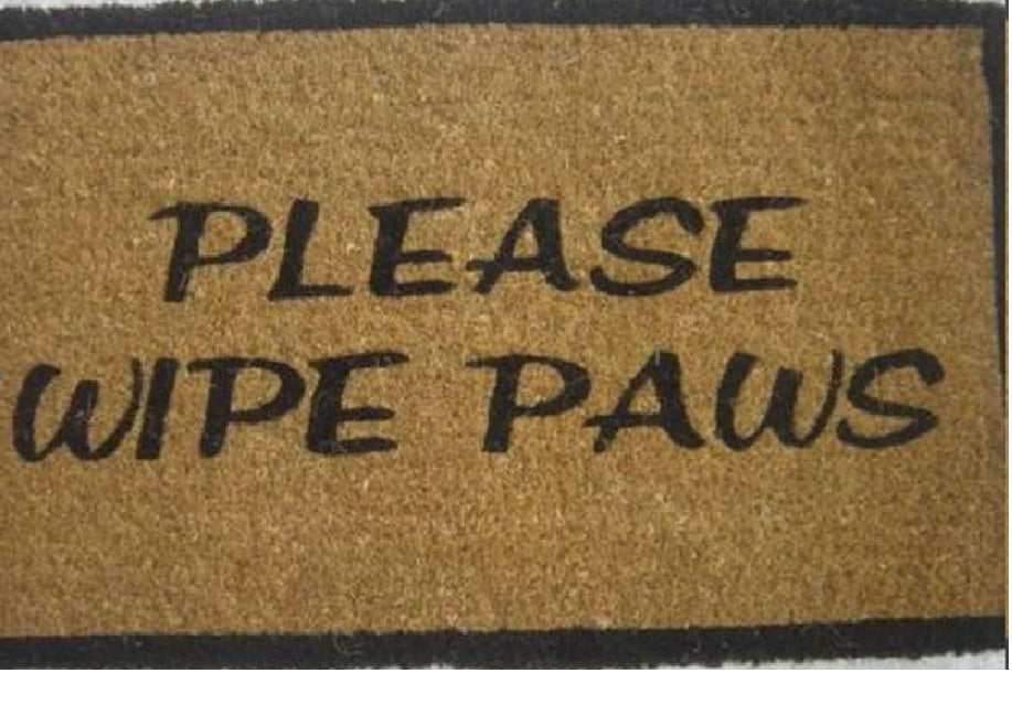 Coir Doormat, 60cm x 40cm - 'Please Wipe Paws'-0
