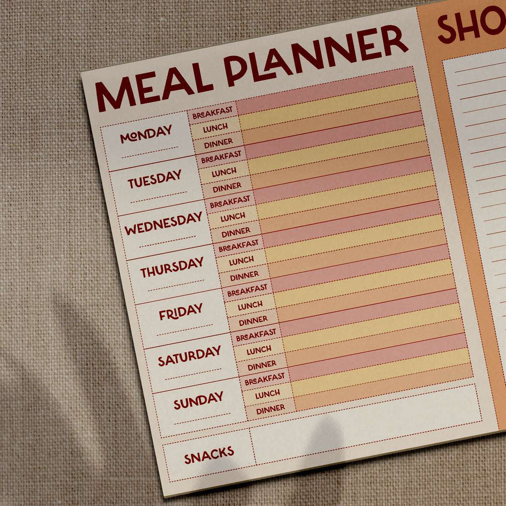 Minimal Stylish Weekly Meal Planner & Shopping List Notepad | A4 Grocery Planner | Meal Prep Planner