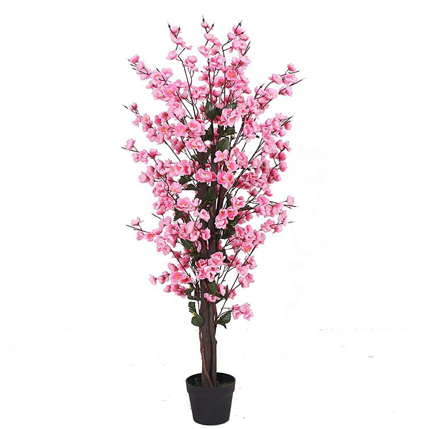 Artificial Pink Blossom Tree Realistic Faux House Plants 120cm 4ft