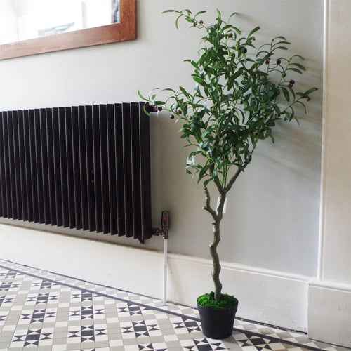 Artificial Olive Tree Bush by Leaf Design UK Artificial Olive Tree Black Pot Botanik-1